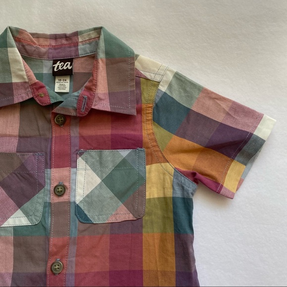 Multi-colored Plaid Tea Collection Romper - Picture 2 of 3